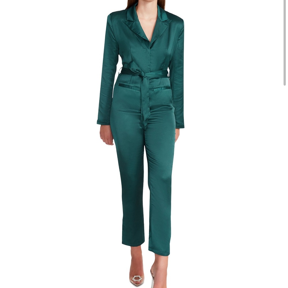 Angie Satin Crepe Tuxedo-Style Jumpsuit